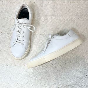 Sandro H17 Orbital Sneakers White Leather Lace Up Low Top Casual Shoes 11 Mens